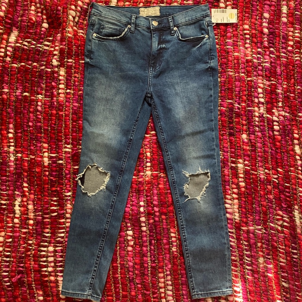 Free People Distressed Skinny Jeans